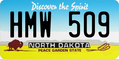 ND license plate HMW509