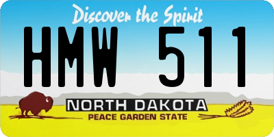 ND license plate HMW511
