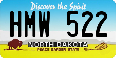 ND license plate HMW522