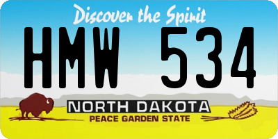 ND license plate HMW534