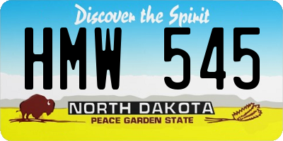 ND license plate HMW545