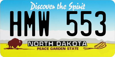 ND license plate HMW553
