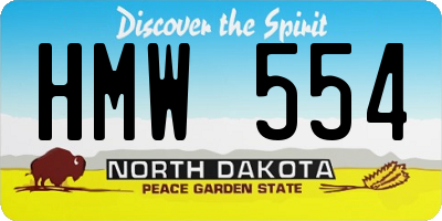 ND license plate HMW554