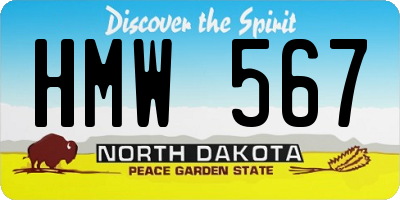 ND license plate HMW567