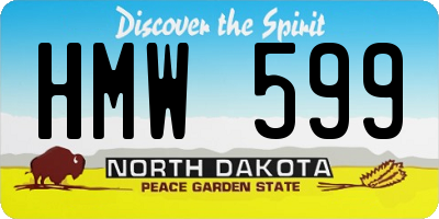 ND license plate HMW599