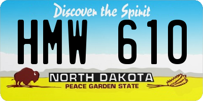 ND license plate HMW610