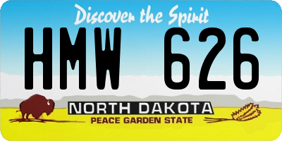 ND license plate HMW626
