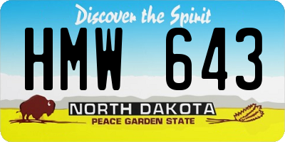 ND license plate HMW643