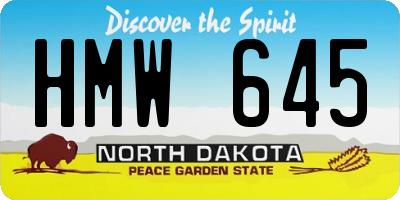 ND license plate HMW645