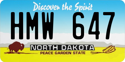 ND license plate HMW647