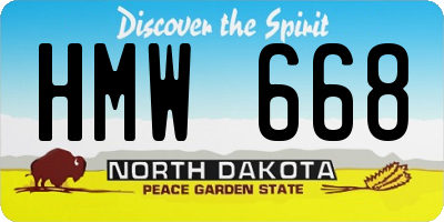 ND license plate HMW668