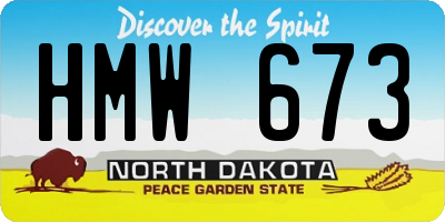 ND license plate HMW673