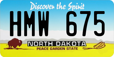 ND license plate HMW675
