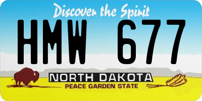 ND license plate HMW677