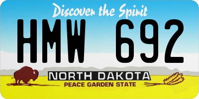 ND license plate HMW692