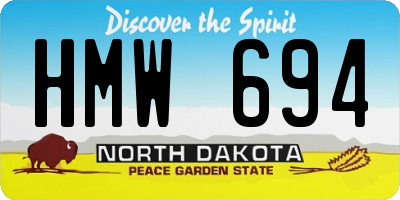 ND license plate HMW694