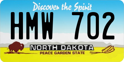 ND license plate HMW702