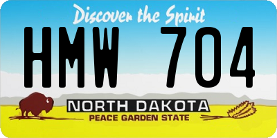 ND license plate HMW704