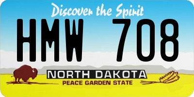ND license plate HMW708