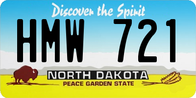 ND license plate HMW721