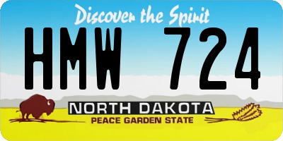 ND license plate HMW724