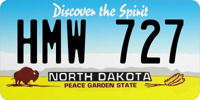 ND license plate HMW727