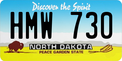 ND license plate HMW730