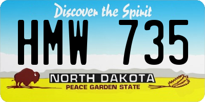 ND license plate HMW735