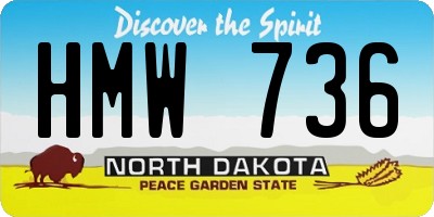 ND license plate HMW736
