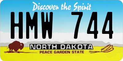 ND license plate HMW744