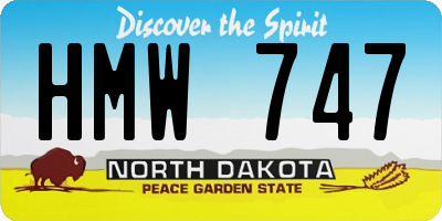 ND license plate HMW747