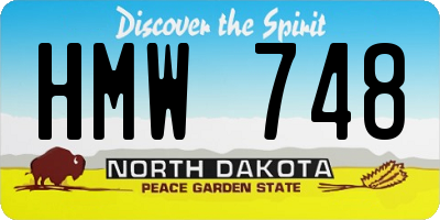ND license plate HMW748