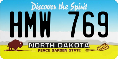 ND license plate HMW769