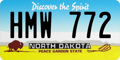 ND license plate HMW772