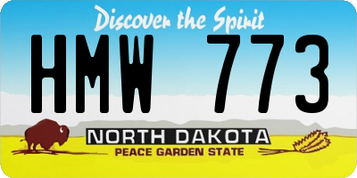 ND license plate HMW773