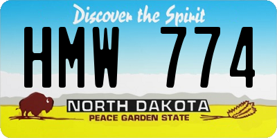 ND license plate HMW774