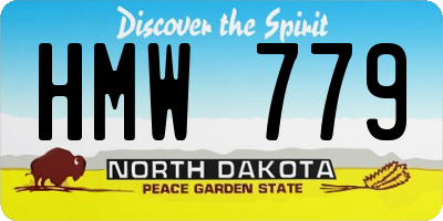 ND license plate HMW779