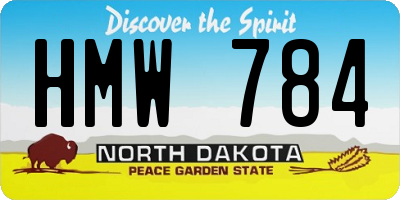 ND license plate HMW784