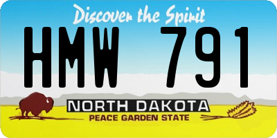 ND license plate HMW791