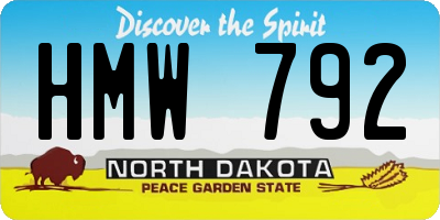 ND license plate HMW792