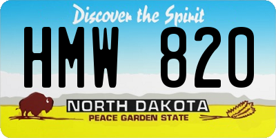 ND license plate HMW820
