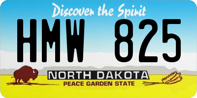 ND license plate HMW825