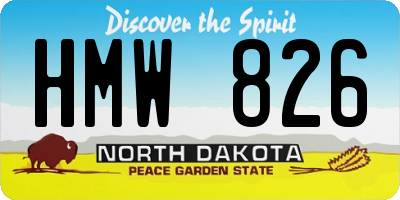 ND license plate HMW826