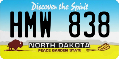 ND license plate HMW838