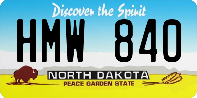 ND license plate HMW840