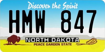 ND license plate HMW847