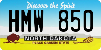 ND license plate HMW850