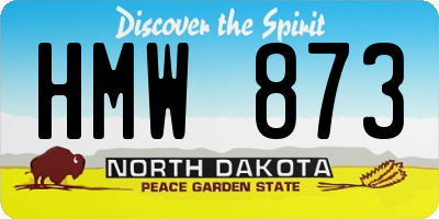 ND license plate HMW873