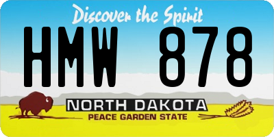 ND license plate HMW878