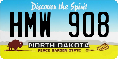 ND license plate HMW908